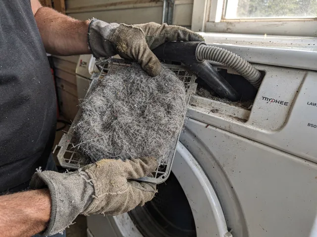 Cleaning Dryer Lint Trap in Beaumont, CA