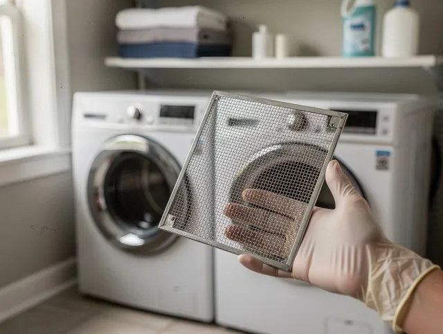 Valle Vista Dryer Vent Cleaning specialist performing detailed lint trap cleaning service in Valle Vista