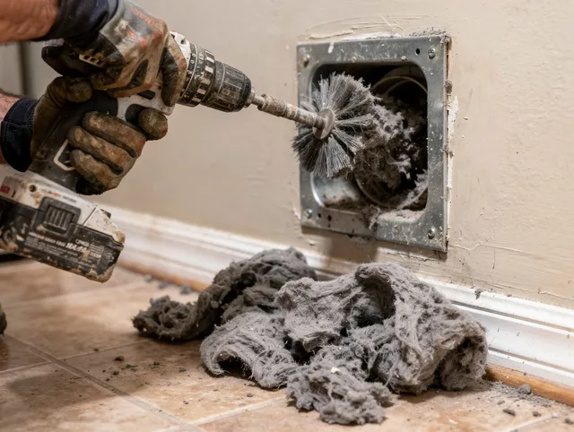 Certified Valle Vista Dryer Vent Cleaning technician performing dryer vent cleaning in Valle Vista