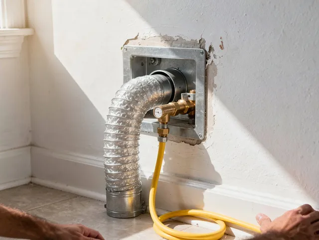 Valle Vista Dryer Vent Cleaning certified technician performing specialized gas dryer vent cleaning in Valle Vista
